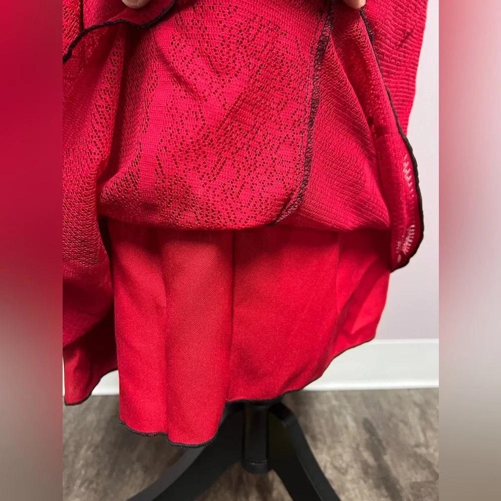 NWT Damsel LACEY SKIRT Red MEDIUM Woman 32”